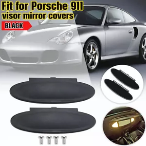 For Porsche 996/997-911 Visor Mirror Covers For 986/987 Boxster Cayman 2X Black - Picture 1 of 9