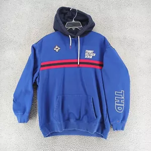 Tommy Hilfiger Hoodie Men XXL Blue Hoodie With Logos - Picture 1 of 13