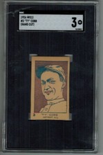 SGC 3 TY COBB 1926 W512 #3 SUPER RARE HOF DETROIT AL T206 ERA STRIP CARD 