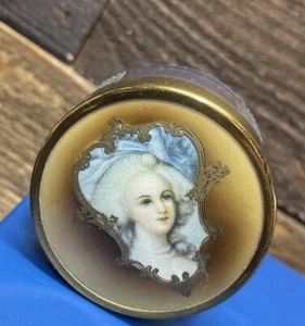 Antique Victorian Era Small Glass Face Powder/Cold Cream Cameo Vanity Jar - Bild 1 von 9