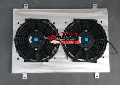For CHEVY GMC 1500 2500 3500 HD Yukon XL Hummer H2 Aluminum Radiator Shroud+Fans - Image 1 of 4