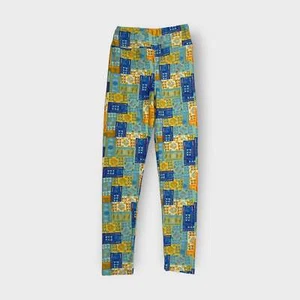 LuLaRoe Juniors Leggings Tween 00-0 Yellow/Blue Tribal Print NEW Soft - Picture 1 of 6