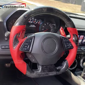 Volante perforado LED inteligente de fibra de carbono para Chevrolet Camaro 2016+ - Imagen 1 de 9