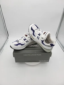 New Balance 992 M992EC Men's Size 8.5D Made in USA White Navy NB DS Sneakers EUC - Picture 1 of 12
