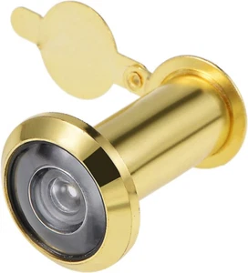 Door View, Solid Brass 220-degree Door Viewer Peephole with Cover for 1-1/2 to 2 - Picture 1 of 4