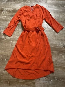 Soft Surroundings NWOT Traviata Tencel Wrap Dress Belted 3/4 Sleeves Boho XS Hi - Picture 1 of 5