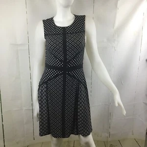 Just...Taylor Women’s Black & White Multi Pattern Fit & Flare Dress Sz. 6 - Picture 1 of 12