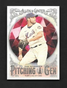 2022 Topps Allen & Ginter MAX SCHEREZ  Pitching A Gem -NEW YORK METS- #PAG-8 - Picture 1 of 1