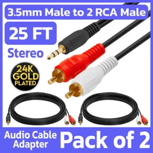 Paquete de 4 cables estéreo de 3,5 mm macho a 2RCA macho adaptador divisor YS enchufe de cable auxiliar - Imagen 1 de 6