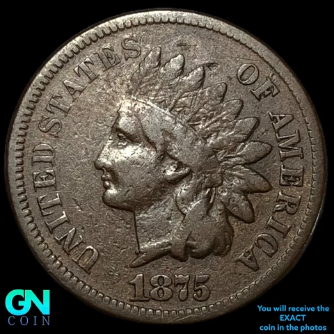 1875 Indian Head Cent Penny   #E7510 Cover