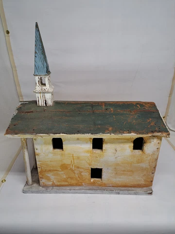 antique wood bird house Large 12 rooms primitive folk art orig. paint Cover