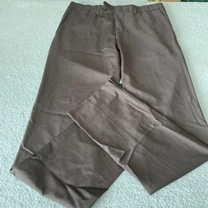 ASHWORTH Dress Pants Brown Men's Size 35R Button Zip Pockets Justin Rose R59519 - Picture 1 of 11