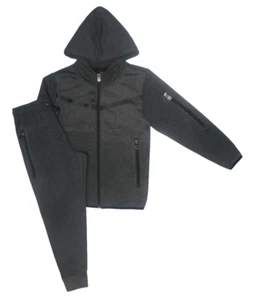 KIDS BOYS GIRLS SOID ORGINAL HOODED TECH SWEATSUIT W/DRAWSTRINGS (S UPTO XL) - Picture 1 of 21