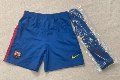 Conjunto de pantalones cortos y calcetines de fútbol para niños Nike FCB Barcelona azul talla grande 6X/7 Foto 1 de 4