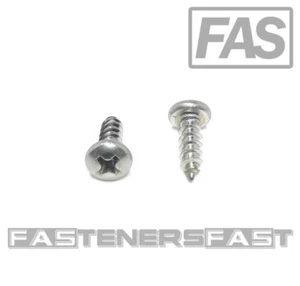 (100) #8 x 1/2 Stainless Steel Phillips Pan Head Sheet Metal Screws Type A - Picture 1 of 5