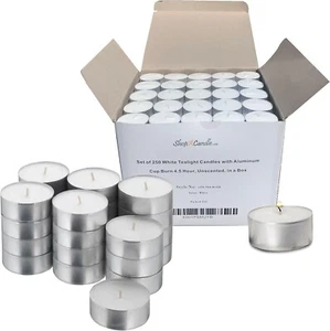 Velas de luz de té sin perfume de 4-5 horas de larga duración, blancas, a granel 250 - Imagen 1 de 24