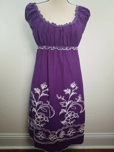 Abito donna Max Edition ricamato viola con volant taglia M - Foto 1 di 8