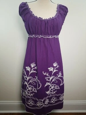 Vestido Max Edition bordado púrpura con volantes para mujer talla M  Foto 1 de 4