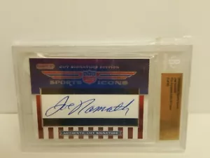 2010 RAZOR SPORTS ICONS JOE NAMATH #8 OF 40 PRO FOOTBALL HALL OF FAME BECKETT - Picture 1 of 2