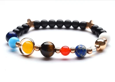 Brazalete Planetas Universo Galaxia Sistema Solar Estrella Guardiana Gema Natural Foto 1 de 4
