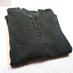 LEE X-Large Mens Green Long SleeveThermal Henley Waffle Knit Shirt - Picture 1 of 9