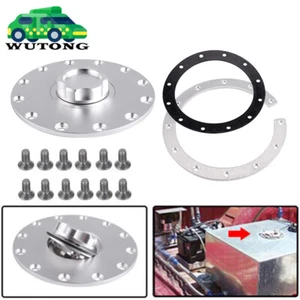 Billet Aluminum Gas Fuel Filler Cap Flush Mount 12 Bolt Fuel Cell Tank Cap Kit - Picture 1 of 10