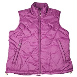 Cabelas Goose Down Puffer Vest Womens M Purple 650 Quilted Coat Outdoor Hiking - Picture 1 of 9