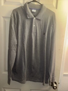 Camisa polo Brooks Brothers 1818 Performance tejida para hombre XL gris manga larga logotipo - Imagen 1 de 3