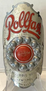 antique ROLLFAST bicycle HEAD BADGE tag emblem D.P. Harris - Picture 1 of 4