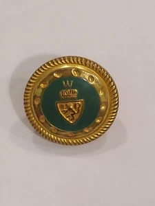 Green Centered Crown And Lion Crest Button - Picture 1 of 2