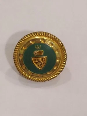 Green Centered Crown And Lion Crest Button - Image 1 of 2