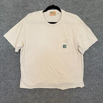Dues Ex Machina Shirt Adult Medium White Pocket Tee Logo Raw Hem Crop Casual - Image 1 of 4