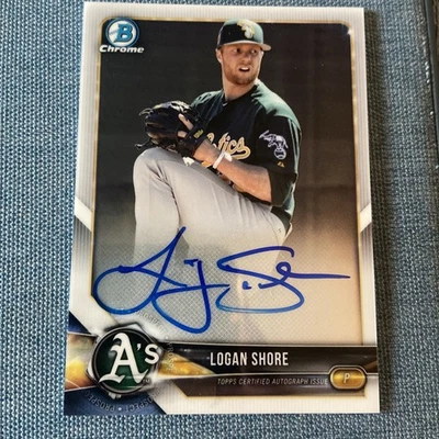2018 Bowman Chrome - Prospect Autographs Logan Shore #BCPA-LS (AU, RC) - Image 1 of 2