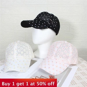 Sombrero Ajustable Elegante Flor Estrás Sombrero para el Sol Gorra de Béisbol Malla Transpirable Nuevo - Imagen 1 de 8