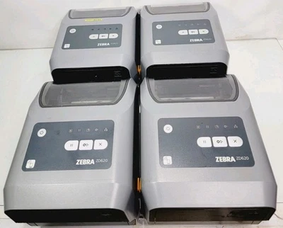 LOT OF 4 Zebra ZD620 Thermal Printer No Power Cord  FOR PARTS Or Repair  - Image 1 of 4