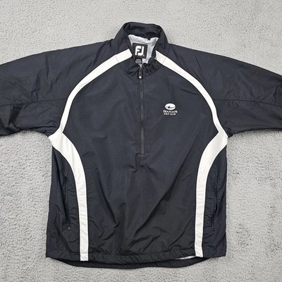Пуловер мужской FootJoy 1/2 на молнии большой черный куртка для гольфа дождь ветер короткий рукав - Изображение 1 из 4