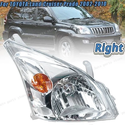 Right Side Headlight For TOYOTA Land Cruiser Prado 2002-2010 Front Head Lamp - Image 1 of 4
