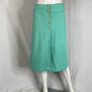 Vtg 60s Mr Dino MOD knee-length wrap button-up skirt tag 13/14 aqua teal 28" w - Picture 1 of 8