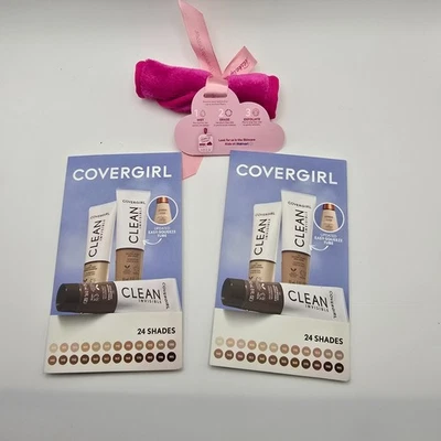 New Samples of CoverGirl Clean Invisible Foundation and Make-up Eraser Cloth - Image 1 of 2