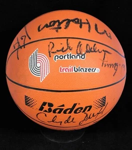 Portland Trail Blazers 1986-87 Team Signed Basketball Beckett Authenticated BAS - Picture 1 of 6