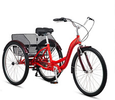 Schwinn Meridian Adult Tricycle Bike, Three Wheel Beach Cruiser, 24 & 26-Inch Wh