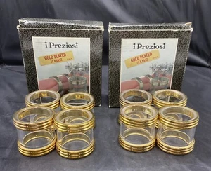 8 Preziosi Italienische Serviettenhalter Ringe Cristallo 24 Kt Vergoldet Italien - Bild 1 von 5