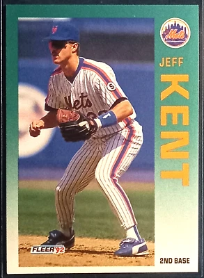 JEFF KENT 1992 FLEER UPDATE BASEBALL #U-104 ROOKIE RC METS GIANTS - Image 1 of 2
