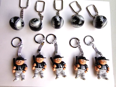 VINTAGE MLB CHICAGO WHITE SOX  LiL Sports Brat Key Chains PLAYERS & BALLS 10 Pc - Image 1 of 2