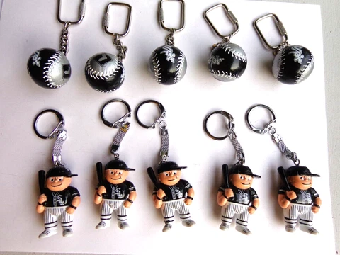 VINTAGE MLB CHICAGO WHITE SOX  LiL Sports Brat Key Chains PLAYERS & BALLS 10 Pc Cover