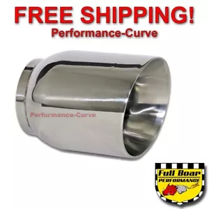 Stainless Steel Exhaust Tip Double Wall Angle 3" Inlet - 4" Outlet - 5" Long - Picture 1 of 4