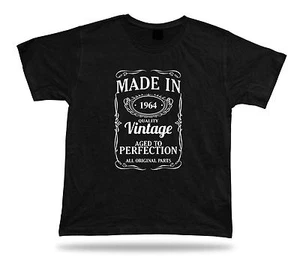 Printed T shirt tee Made in 1964 happy birthday present gift idea unisex - Picture 1 of 8