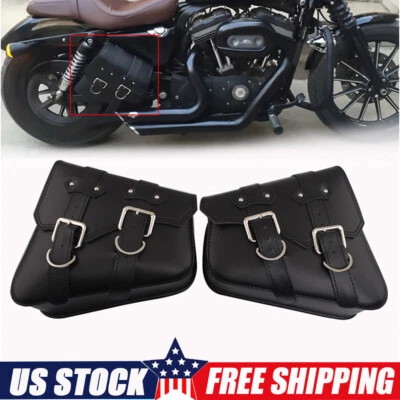 Alforjas de cuero para Harley Sportster XL883 XL1200 equipaje lateral Foto 1 de 4