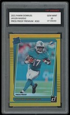 JAYLEN WADDLE 2021 PANINI DONRUSS PRESS PROOF HOLO 1ST GRADED 10 ROOKIE CARD RC