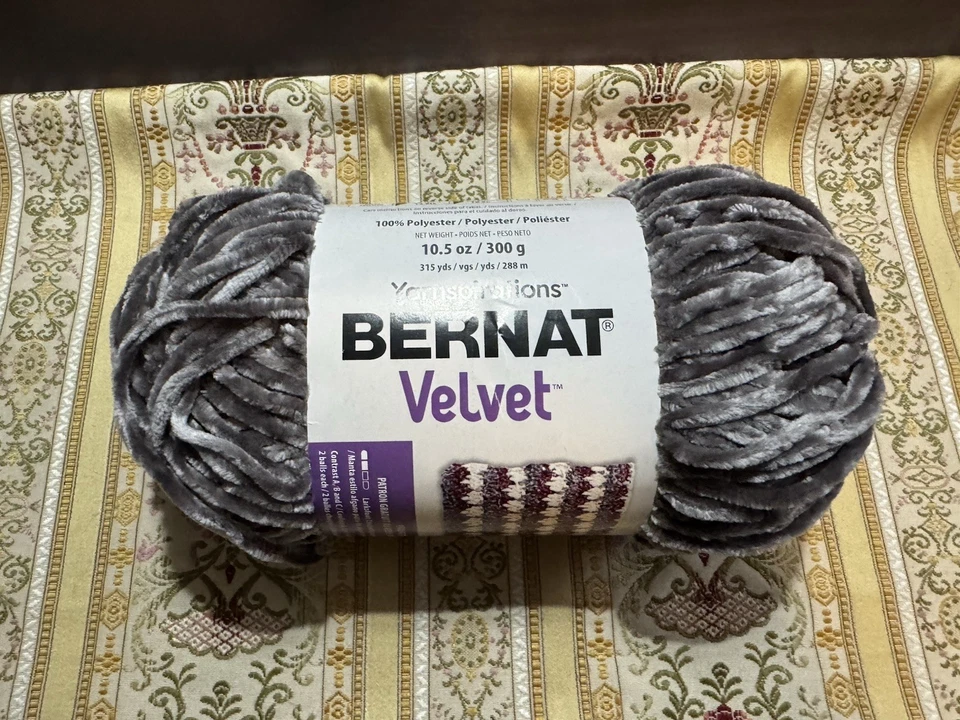 Bernat 16103232001 Velvet Yarn 10.5 Oz Vapor Gray